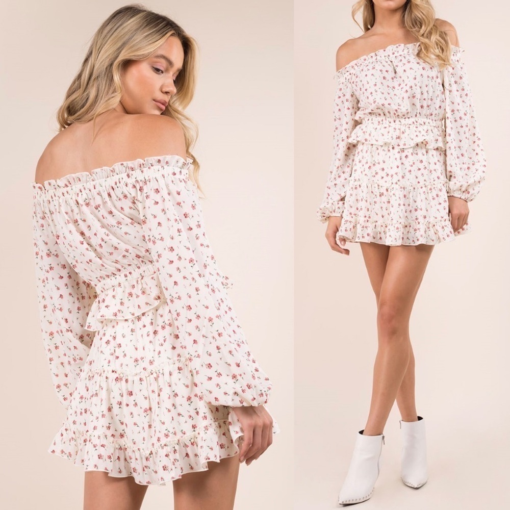 NWT Whiteroom + Cactus Ivory Floral Skirt Set